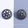 Custom Metal Buttons Customize hollow flower shape design antique shank buttons Manufactory